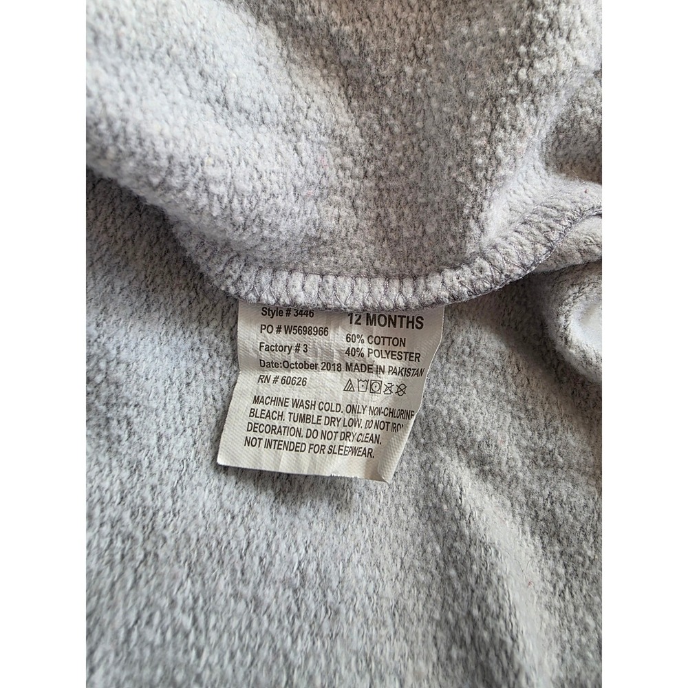 Rabbit Skins Gray Zip Up Hoodie Jugga Spin Logo Toddler sz 12 M‎ Juggling Comfy - Picture 3 of 6